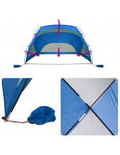 Tenda da Spiaggia Azzurra 274x178x170/148 cm Poliestere 185T