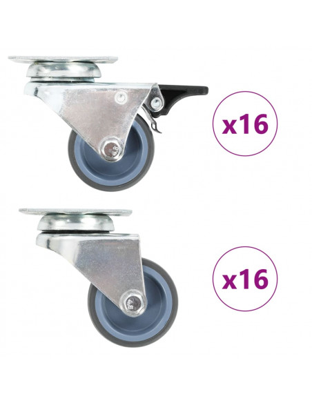 Ruote Girevoli Gemellate 32 pz 50 mm