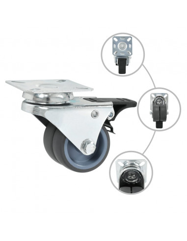 Ruote Girevoli Gemellate 32 pz 50 mm