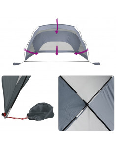Tenda da Spiaggia Grigia 274x178x170/148 cm in Poliestere 185T