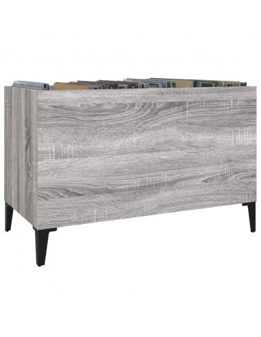 Mobile Porta Dischi Grigio Sonoma 74,5x38x48 Legno Multistrato
