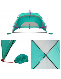Tenda da Spiaggia Verde 274x178x170/148 cm in Poliestere 185T