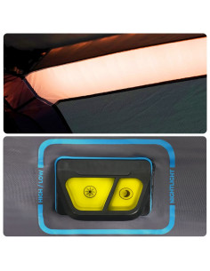 Tenda Famiglia con LED 10 Persone Blu Chiaro a Rilascio Rapido