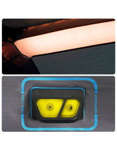 Tenda Famiglia con LED 10 Persone Verde Chiaro Rilascio Rapido