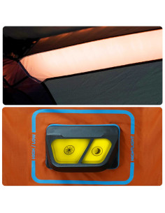 Tenda Famiglia LED 6 Persone Grigio/Arancione Rilascio Rapido