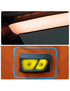 Tenda Famiglia LED 9 Persone Grigio/Arancione Rilascio Rapido