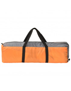 Tenda Feste con LED e 4 Pareti 3,6x3,6x2,3 m Grigio e Arancione