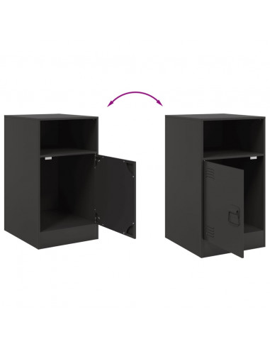 Comodini 2 pz Neri 34,5x39x62 cm in Acciaio