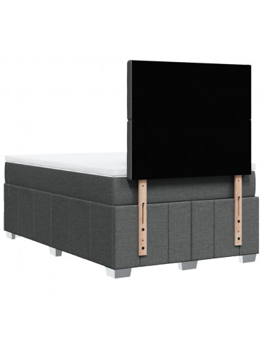 Giroletto a Molle con Materasso Grigio Scuro 120x190cm Tessuto