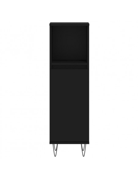 Set Mobili da Bagno 3 pz Nero in Legno Multistrato