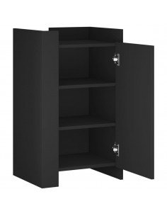 Credenza Nera 45x35x75 cm in Legno Multistrato 2