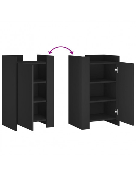 Credenza Nera 45x35x75 cm in Legno Multistrato
