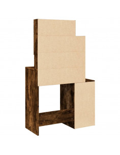 Toeletta con Armadietto Rovere Fumo 80x35x132 cm 2