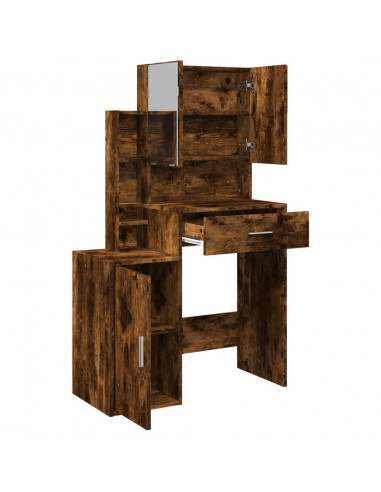 Toeletta con Armadietto Rovere Fumo 80x35x132 cm