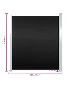 Tenda Laterale Retrattile per Patio 160x300 cm Nera