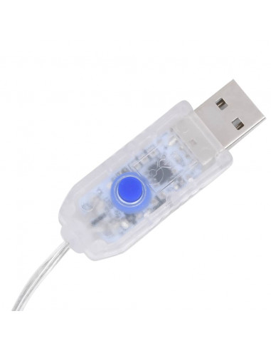 Tenda Luci a Ghiaccioli 3x3m 300 LED Bianco Freddo 8 Funzioni
