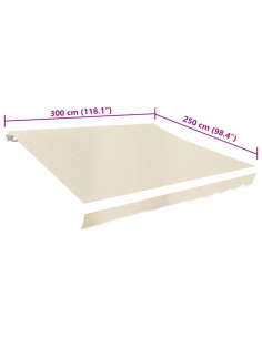 Tenda Parasole in Tela Crema 3 x 2,5 m (Telaio non Incluso)