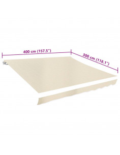 Tenda Parasole in Tela Crema 4x3m (Telaio non Incluso)