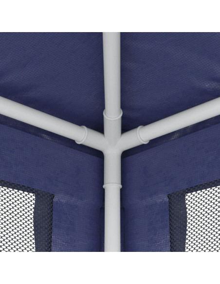 Tenda per Feste con 10 Pareti Laterali in Rete Blu 3x12 m HDPE