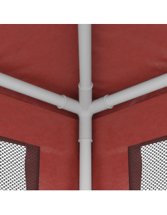 Tenda per Feste con 10 Pareti Laterali in Rete Rossa 3x12m HDPE