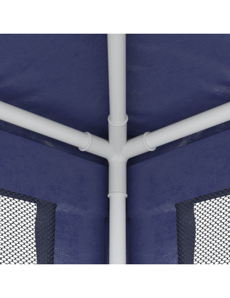 Tenda per Feste con 4 Pareti Laterali in Rete Blu 2x2 m HDPE