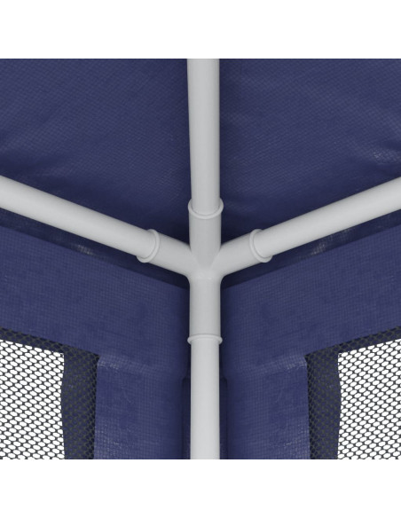 Tenda per Feste con 4 Pareti Laterali in Rete Blu 3x3 m HDPE