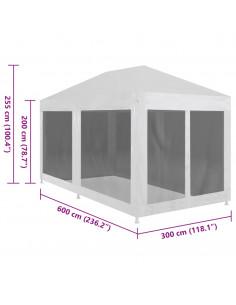 Tenda per Feste con 6 Pareti in Rete 6x3 m