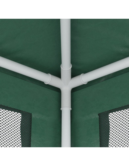 Tenda per Feste con 6 Pareti Laterali in Rete Verde 3x6 m HDPE