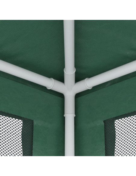 Tenda per Feste con 8 Pareti Laterali in Rete Verde 3x9 m HDPE