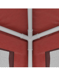 Tenda per Feste con Pareti Laterali in Rete Rossa 3x3 m HDPE