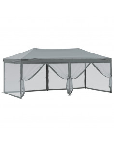Tenda per Feste Pieghevole con Pareti Laterali Antracite 3x6 m