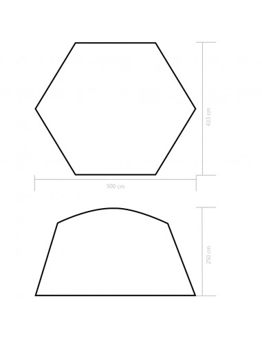 Tenda per Piscina in Tessuto 500x433x250 cm Blu