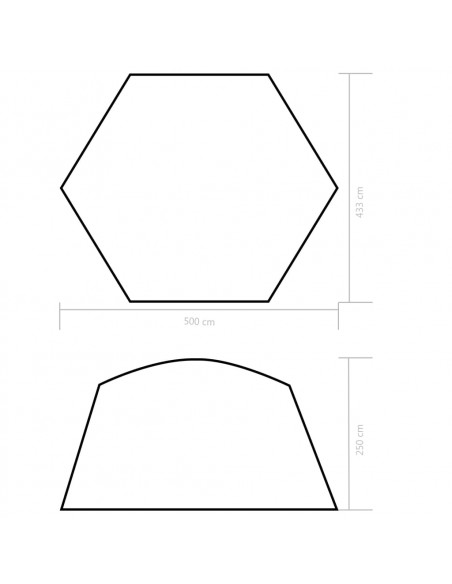 Tenda per Piscina in Tessuto 500x433x250 cm Blu
