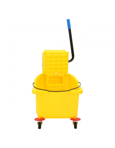 Secchio Mocio con Strizzatoio e Ruote Giallo 36 L Polipropilene