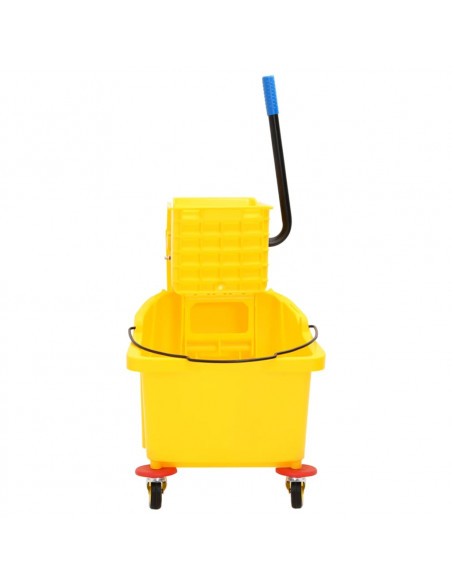 Secchio Mocio con Strizzatoio e Ruote Giallo 36 L Polipropilene