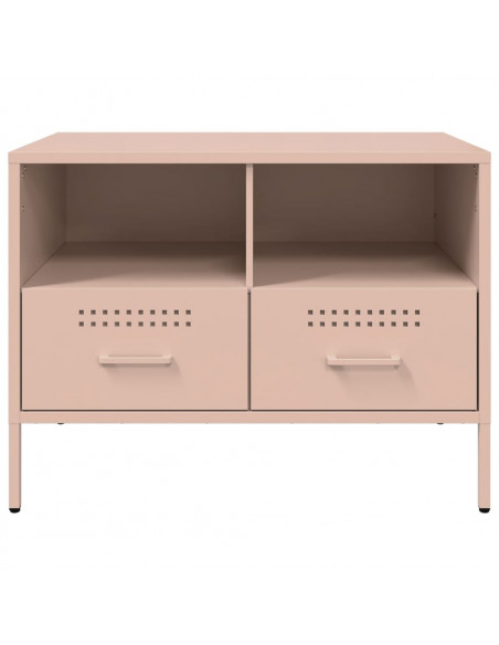 Mobili TV 2 pz Rosa 68x39x50,5 cm in Acciaio Laminato a Freddo