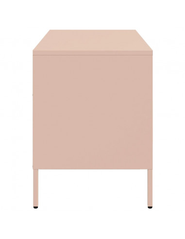 Mobili TV 2 pz Rosa 68x39x50,5 cm in Acciaio Laminato a Freddo