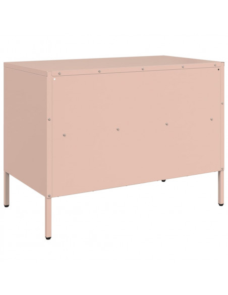 Mobili TV 2 pz Rosa 68x39x50,5 cm in Acciaio Laminato a Freddo