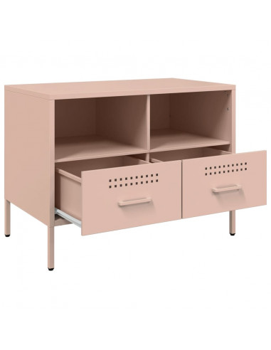 Mobili TV 2 pz Rosa 68x39x50,5 cm in Acciaio Laminato a Freddo
