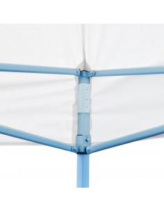 Tenda Pieghevole Pop-Up con Pareti Laterali 3x6m Acciaio Bianco