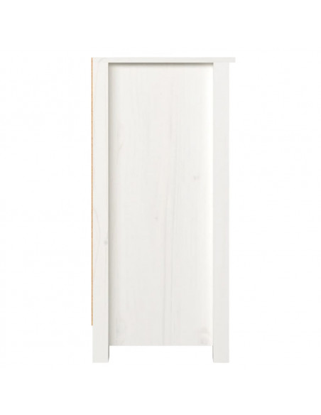 Credenza Bianca 100x35x74 cm in Legno Massello di Pino