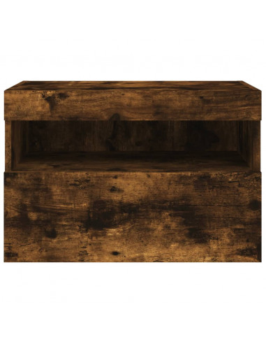 Mobile TV a Parete con Luci LED Rovere Fumo 60x30x40 cm