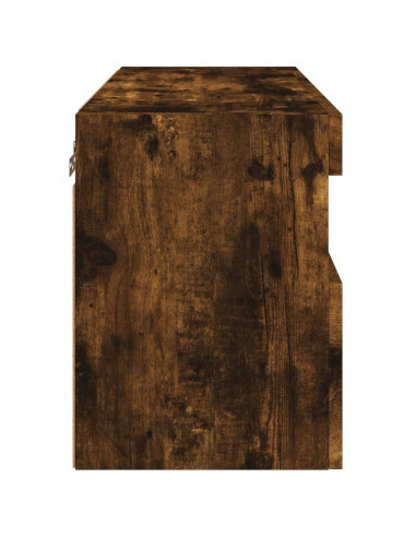 Mobile TV a Parete con Luci LED Rovere Fumo 60x30x40 cm