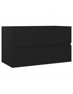 Mobile Lavabo Nero 80x38,5x45 cm in Legno Multistrato 2