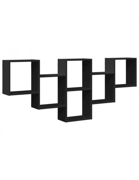 Scaffale a Parete Nero 159x18x66 cm in Truciolato