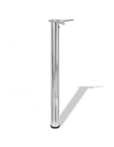 Set 4 gambe cromate per tavolo regolabili in altezza 710 mm