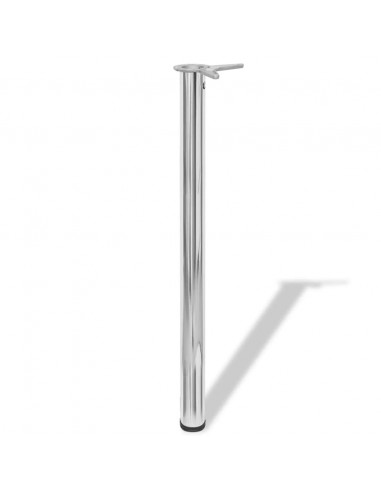 Gambe per Tavolo 4 pz Altezza Regolabile Cromate 870 mm