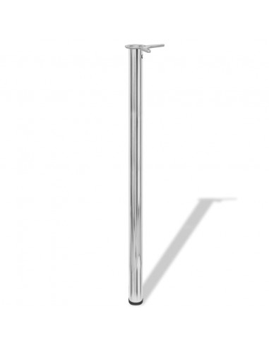 Gambe per Tavolo 4 pz Altezza Regolabile Cromate 1100 mm