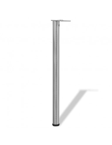 Set Gambe Tavolo 4 pz in Nickel Spazzolato Regolabili 870 mm