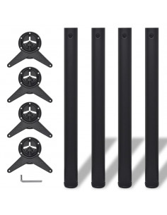 Set Gambe per Tavolo 4 pz Nere Regolabili in Altezza 710 mm 2